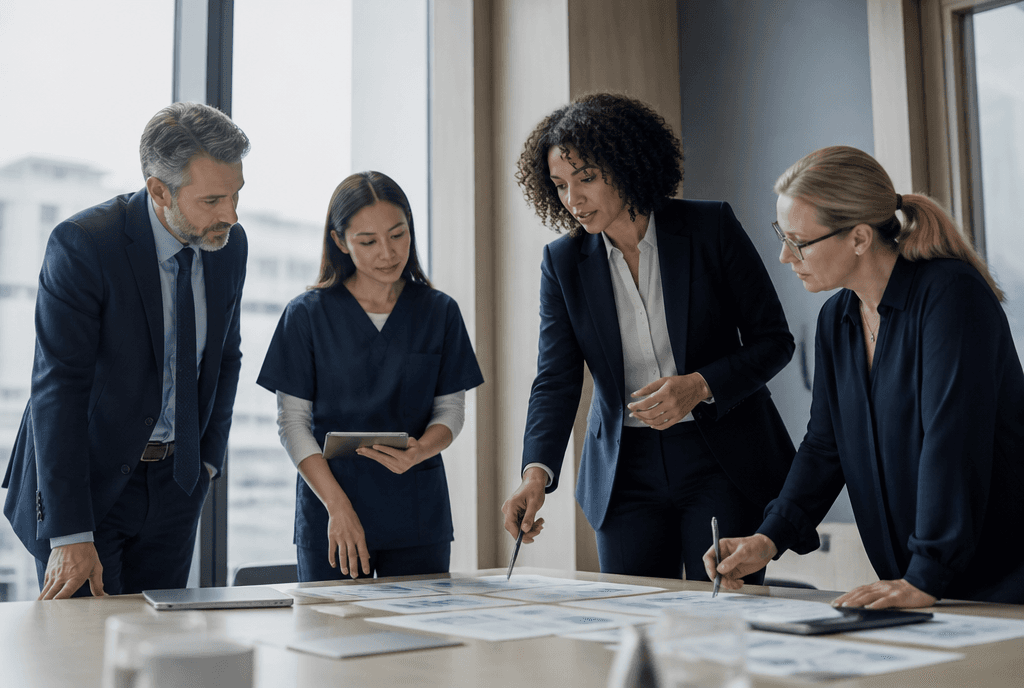 Hospital leadership team turning analysis into priorities